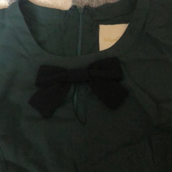 ModCloth A Line Green Dress with Black Bow - Picture 3 of 3